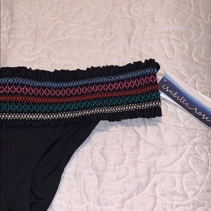 isabella rose multicolor band black bikini bottom